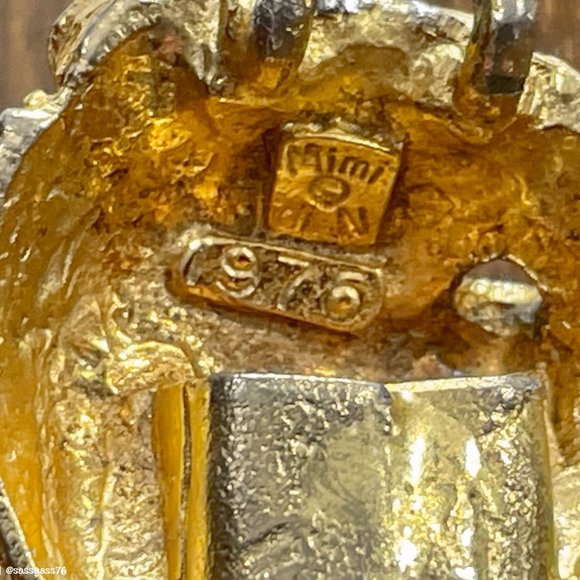 ⭐️HP⭐️VTG▪️MIMI Di N▪️1976 RARE Coiled Gold-Tone Lion Head Door Knocker Belt - Picture 5 of 7